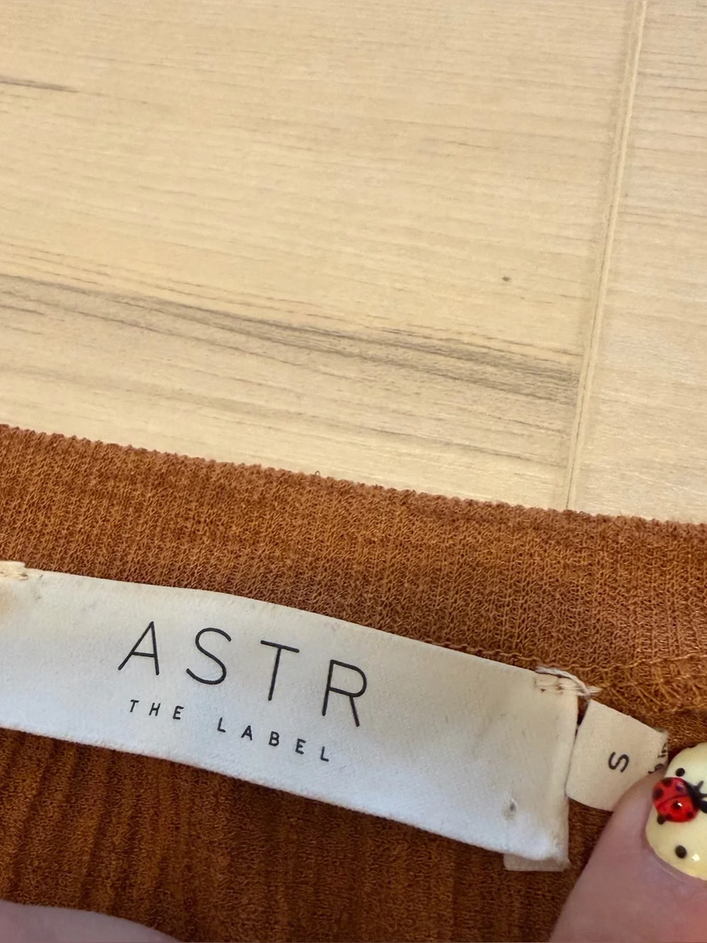 Astr Textured Rust Brown Puff Sleeve Blouse